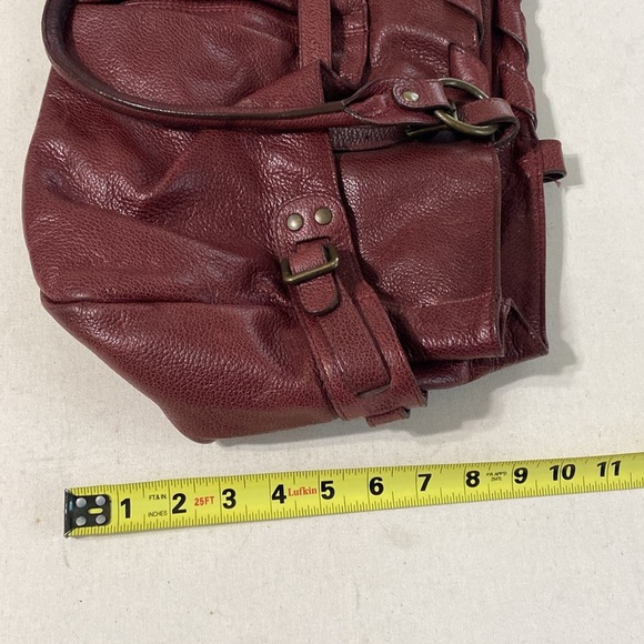 Plinio Visona Elegant Burgundy Leather Tote Bag women Large boho Y2K avant-garde - Picture 13 of 15